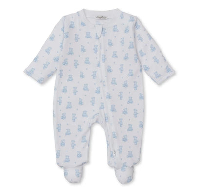 Footie W/Zip Teddy Bears Light Blue
