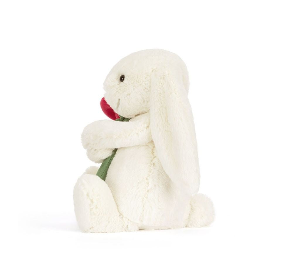 Cream Bunny With Rose