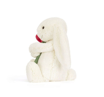 Cream Bunny With Rose