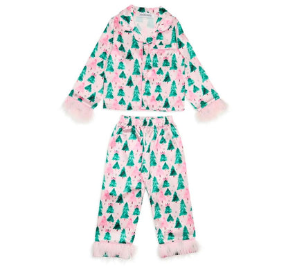 Christmas Trees Feather Silky Set