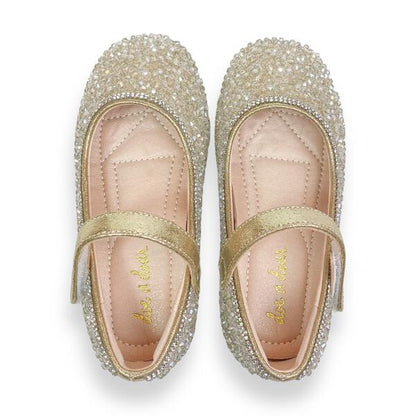 Bead Stone Flat Shoes Lt. Gold Small