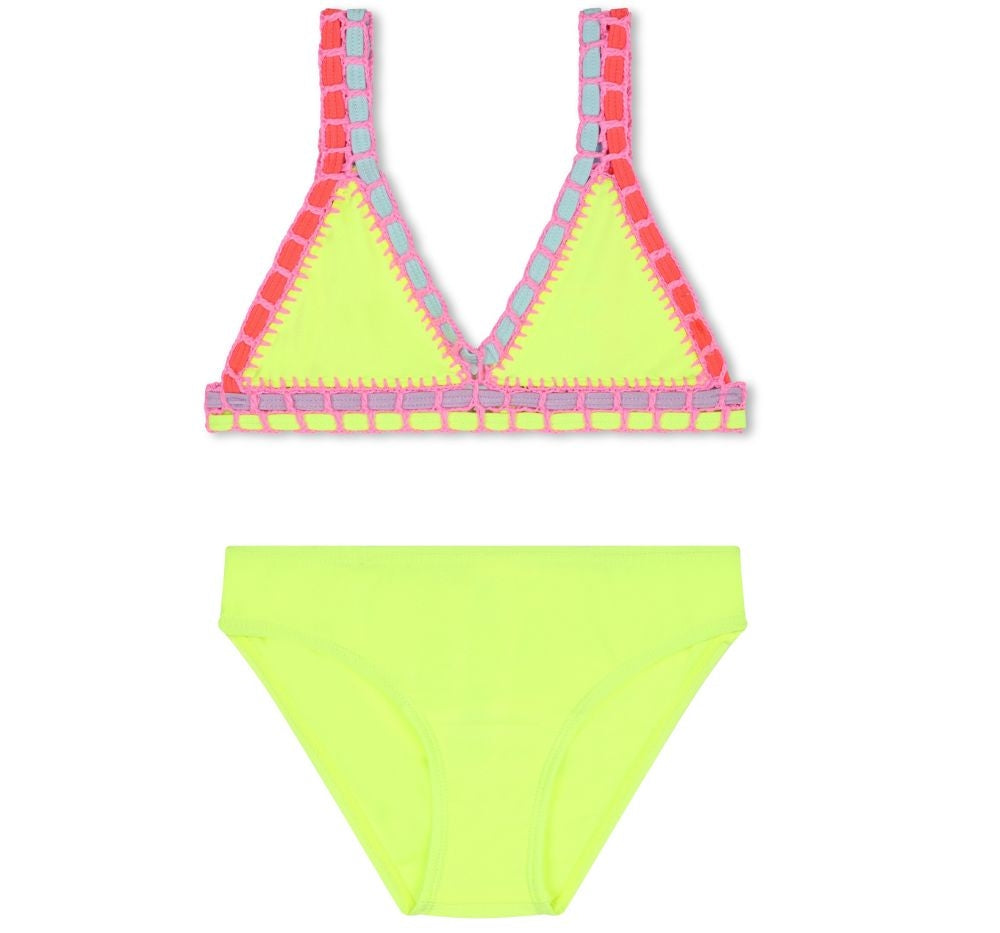 Bikini W/ Crochet Top Yellow