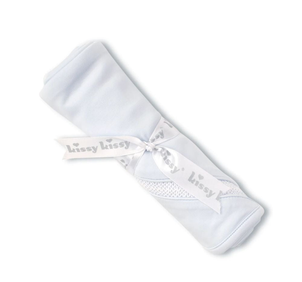 Blanket w/Hand Smk Light Blue
