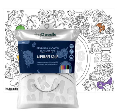 Alphabet Soup Sensory Coloring & Doodle Mat
