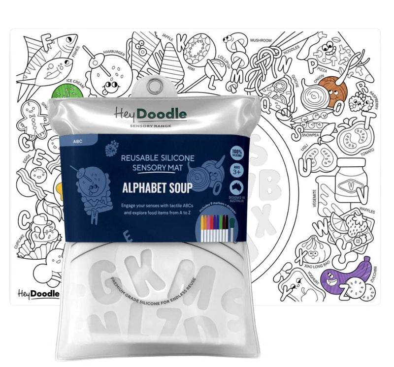 Reusable Silicone Activity Mat Alphabet Soup