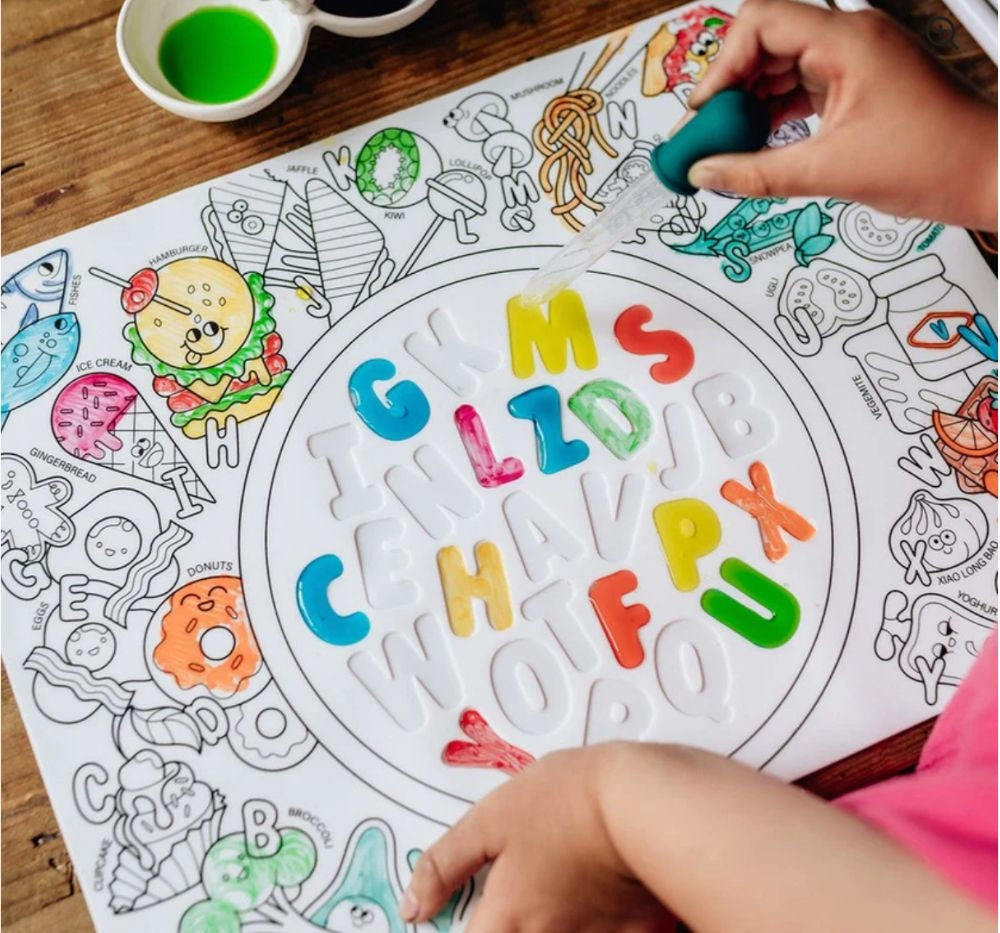 Alphabet Soup Sensory Coloring & Doodle Mat