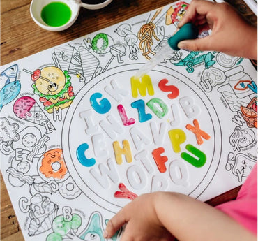Alphabet Soup Sensory Coloring & Doodle Mat