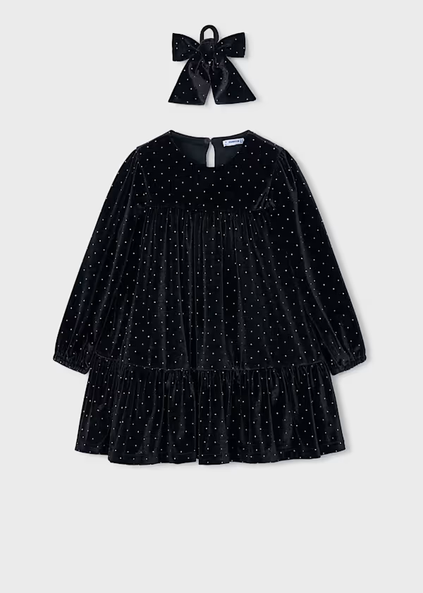 Vestido Terciopelo Coletero Negro