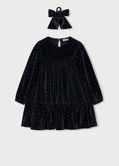 Vestido Terciopelo Coletero Negro