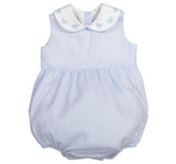 Romper Blue Seersucker