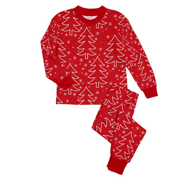 F.R. 2PC Pajamas Red Tress