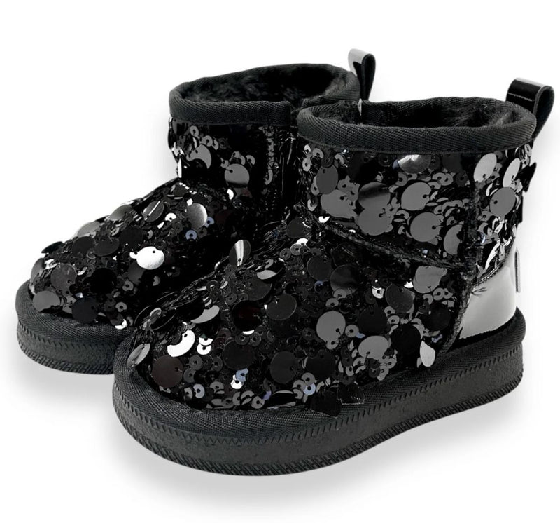 Sequin Boot Black