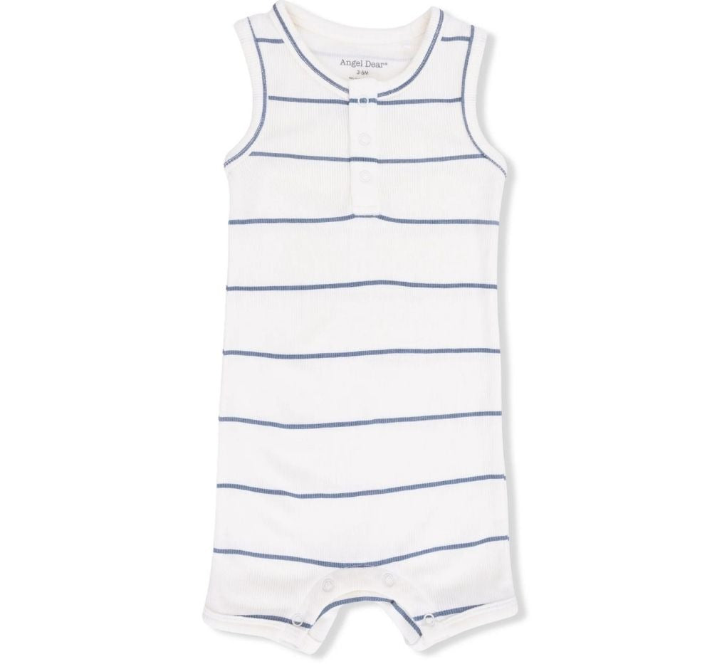 Vintage Stripe Henley Shortie Romper