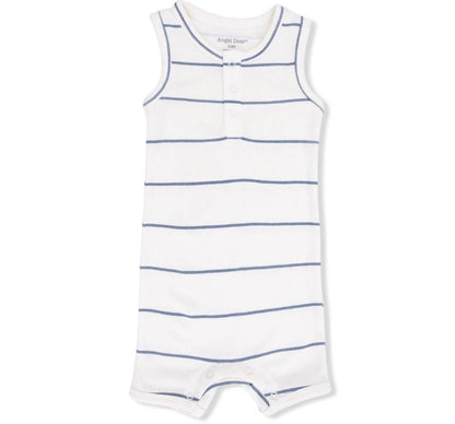 Vintage Stripe Henley Shortie Romper