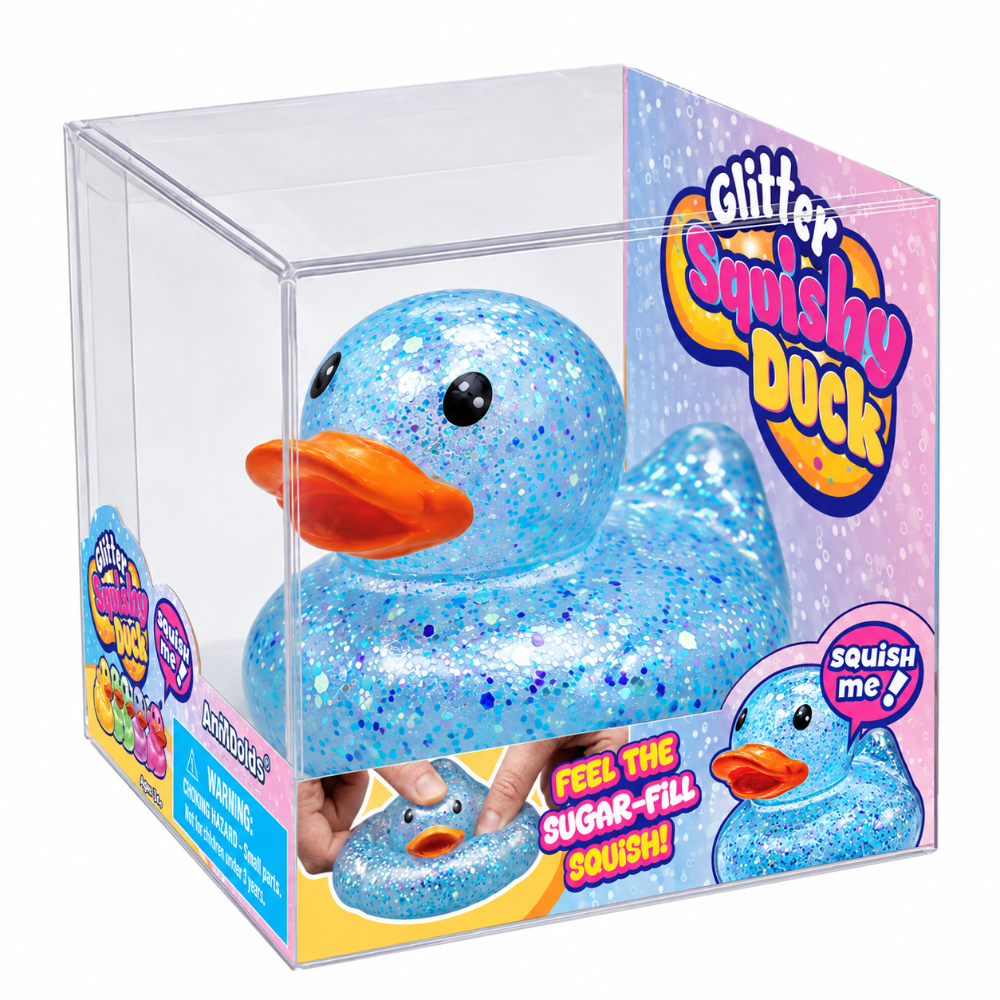 Glitter Squishy Duck Blue