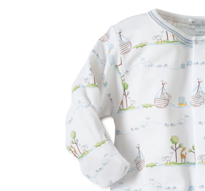 Noahs Print Footie Light Blue