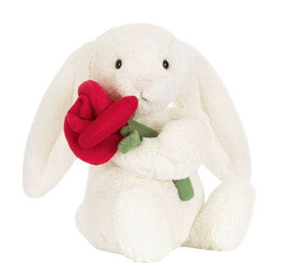 Cream Bunny With Rose