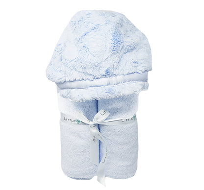 Blue Furry Hooded Baby Towel