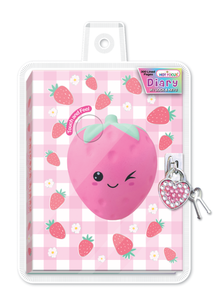 Diary With Lock & Keys Strawberry