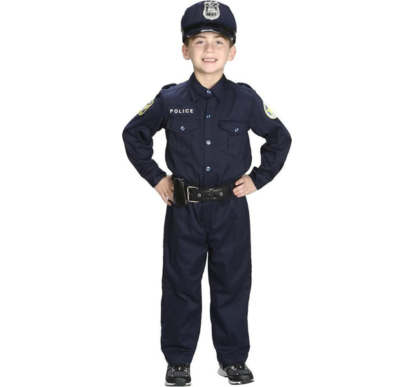 Jr Police Officer Suit W/Belt & Cap 2-3
