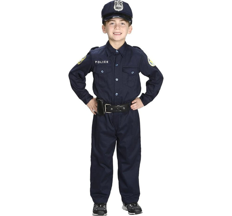 Jr Police Officer Suit W/Belt & Cap 2-3