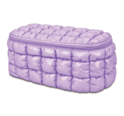 Lavender Shiny Puffer Cosmetic Case