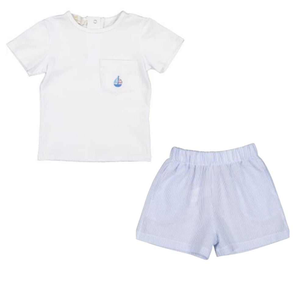 Blue Sea Boy T-shirt & Blue Sea Stripes Boy Pull-ups