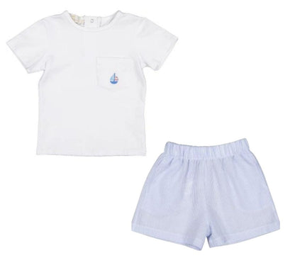 Blue Sea Boy T-shirt & Blue Sea Stripes Boy Pull-ups