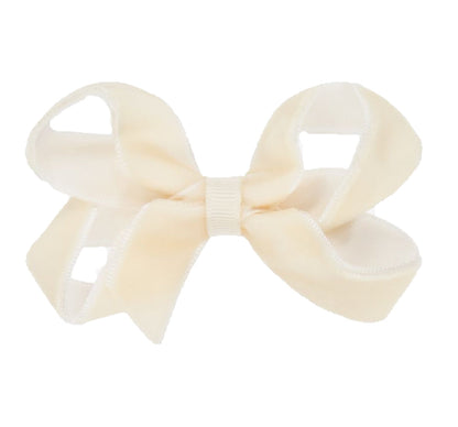 Small King Velvet Basic Bow Ivory