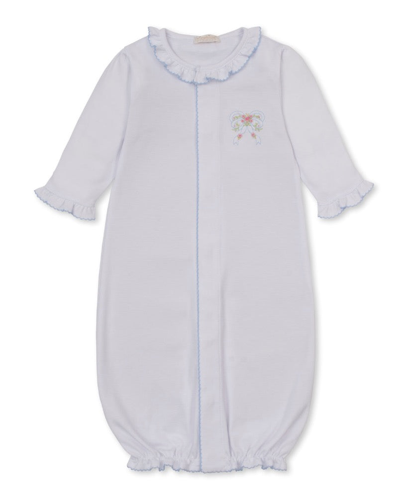 Conv Gown W/Hand Emb Premier Rose Bow Wht-Lt.Blue