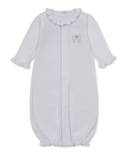 Conv Gown W/Hand Emb Premier Rose Bow Wht-Lt.Blue