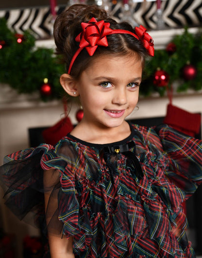 Etta Tartan Tiered Dress Black Tartan