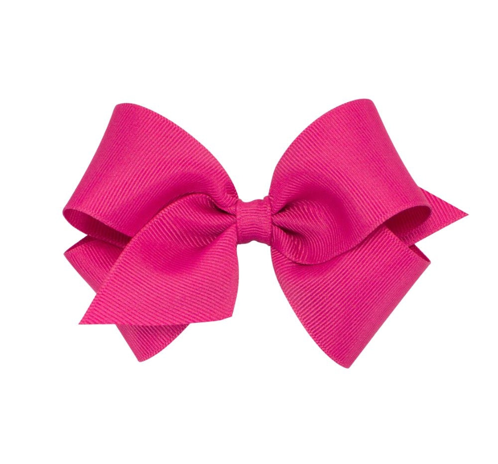 Small Solid Gro Basic Bow Shocking Pink