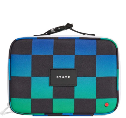 Rodgers Lunch Box  Blue Checkerboard
