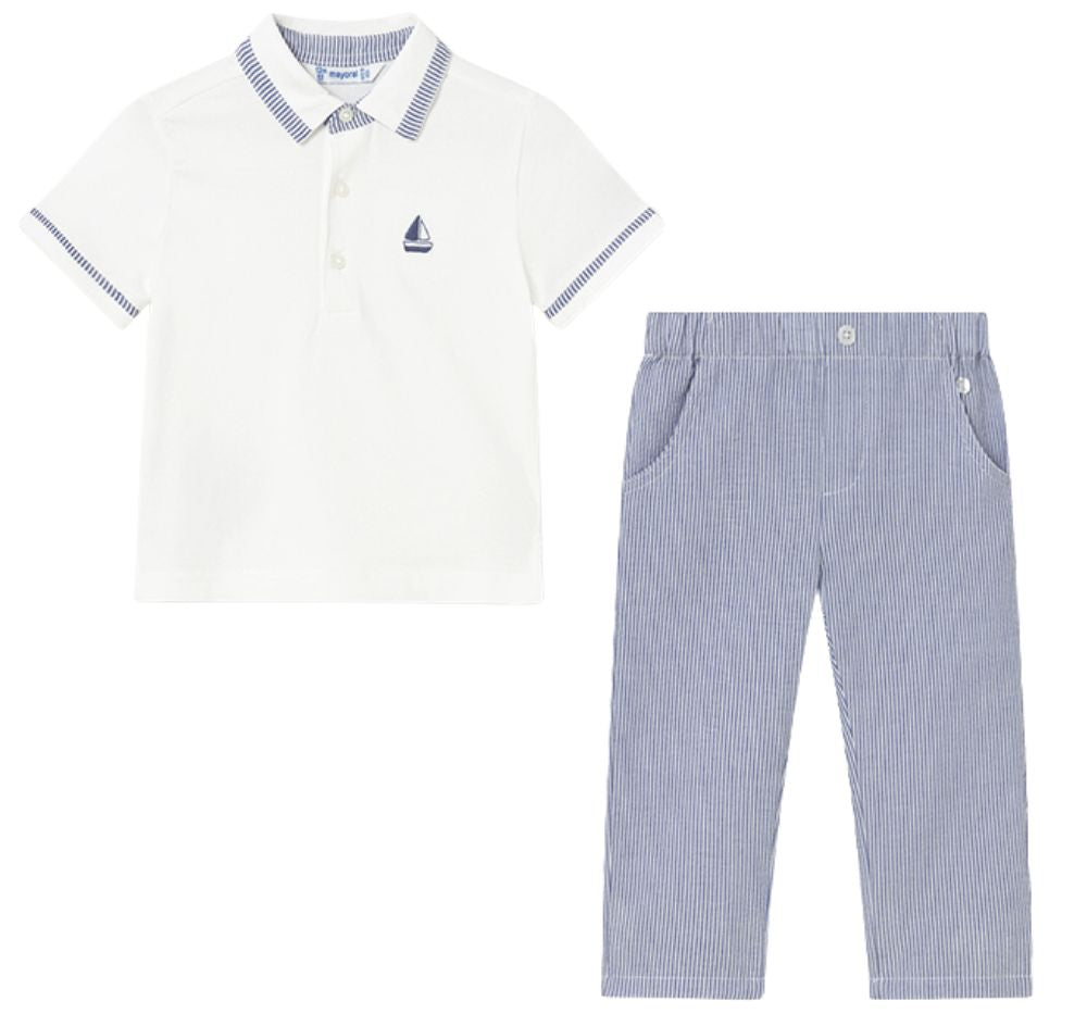 Polo Combinado y Pantalón Seersucker