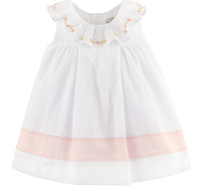 Daisy Chain Ruffle Dress White