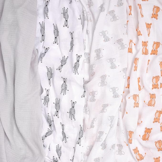 Safari Babes 4-pack Swaddles plus