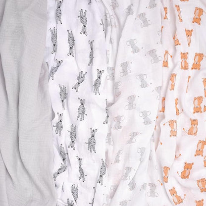 Safari Babes 4-pack Swaddles plus