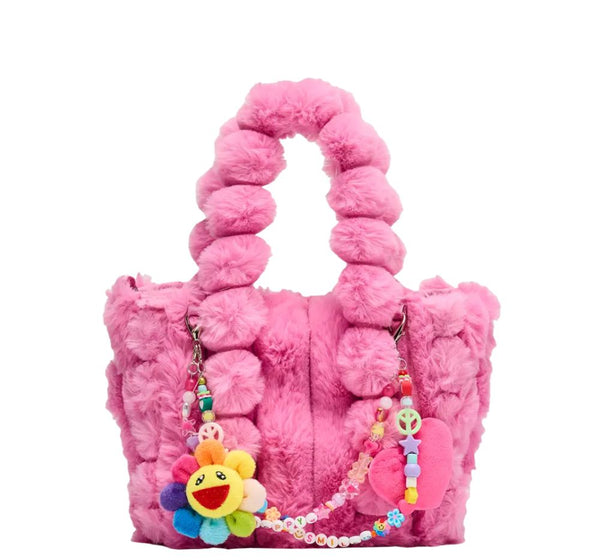 Faux Fur Totes Small Fuchsia
