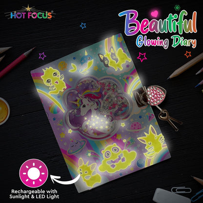 Diary With Lock & Keys Glow In The Dark