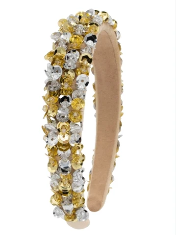 Full Sequin 3D Headband in Multi Silver Gold