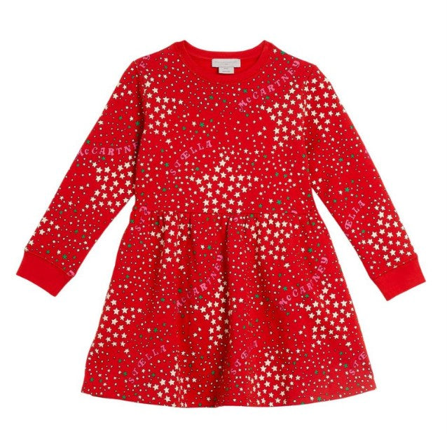 Star Print Dress Red