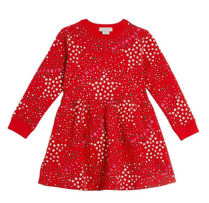 Star Print Dress Red