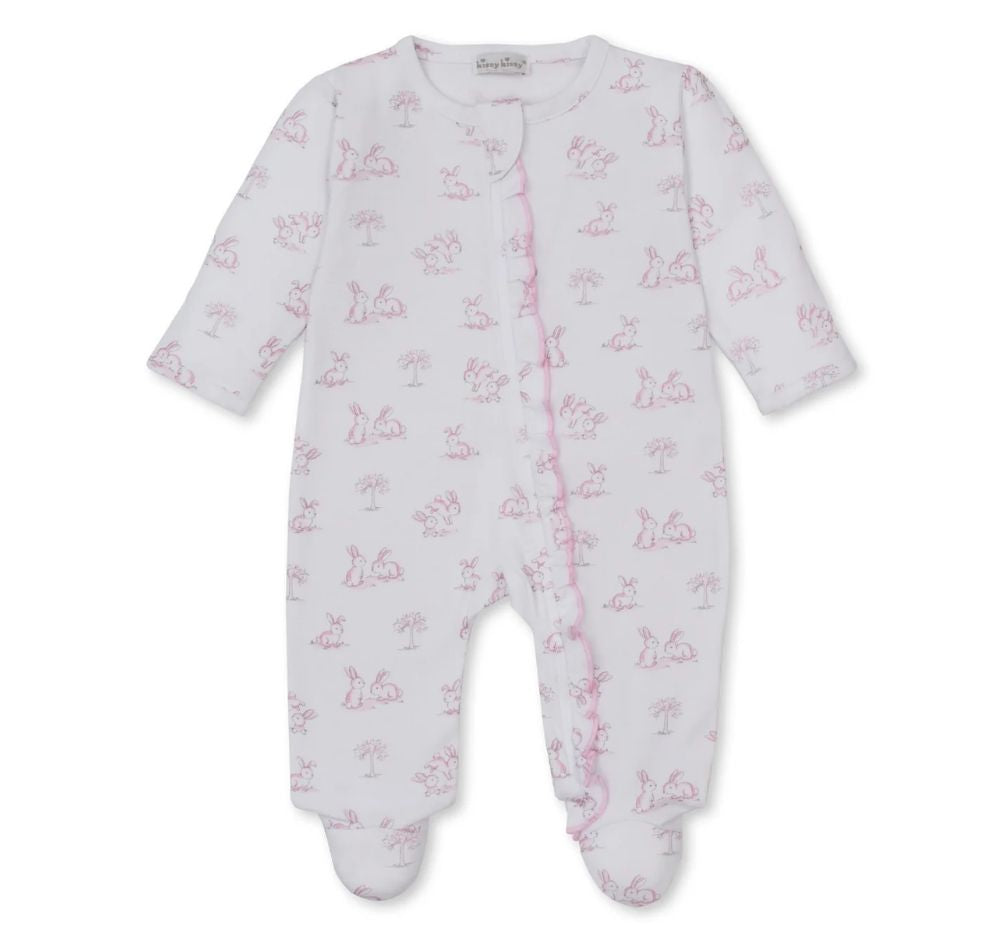 Springtime Bunn-Footie w/ Zip PRT Pink