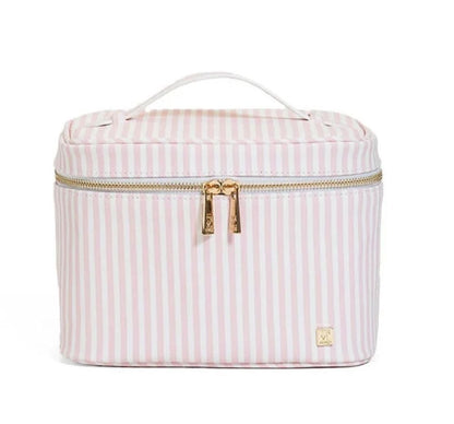 Stripe Pink Luxe Vanity Train Case