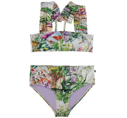 Bikini With A Print Of A Meadow Of Wildflowers