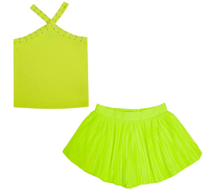 Studded Crossover Lime & Tennis Skort Lime