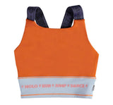 Top deportivo naranja con bloques de color -Molo