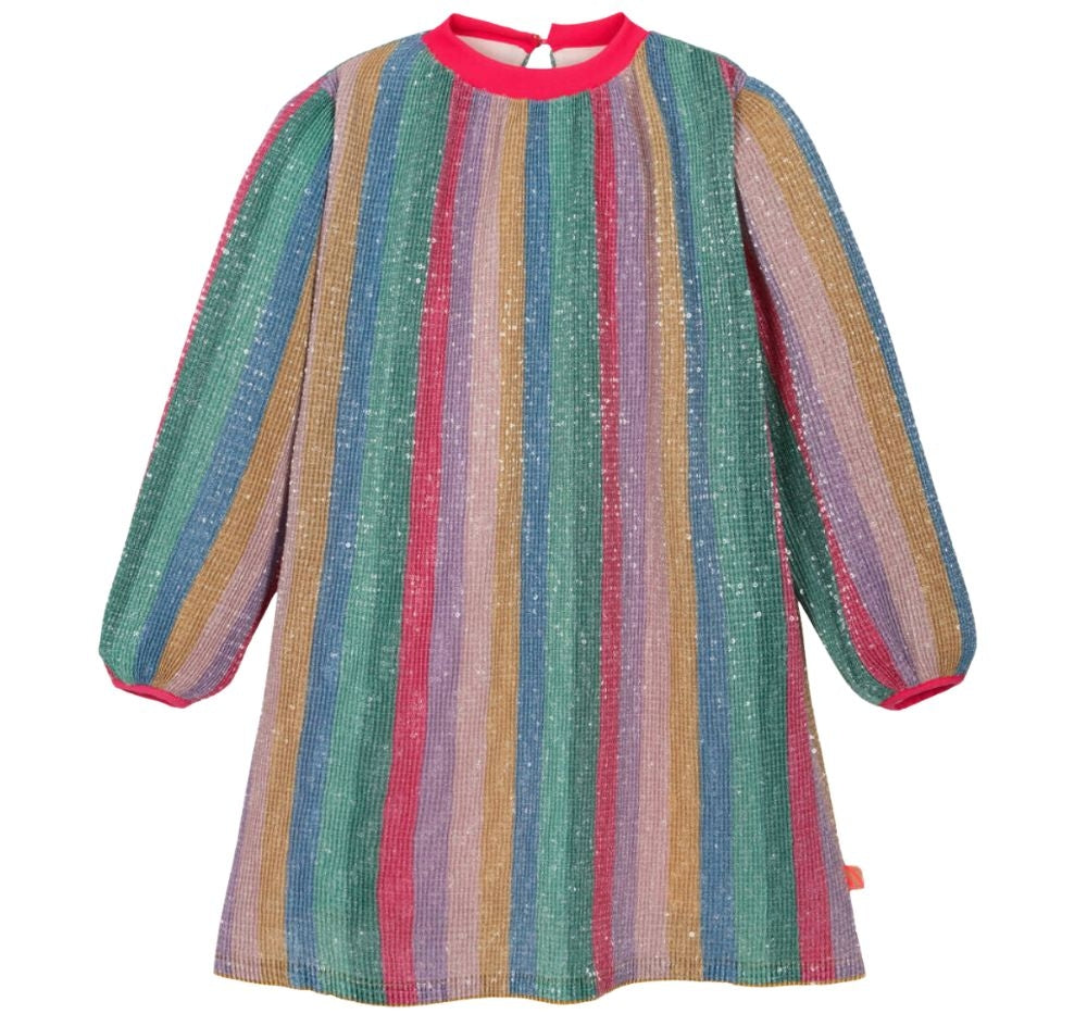 Long Sleeve Pleated Sequin Dress