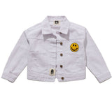 Patched Denim Jacket White